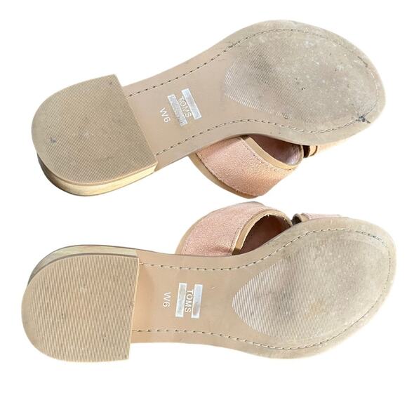 Toms Mariposa Suede Peach Nude Strap Sandals size 6 - Picture 8 of 8
